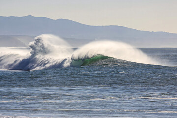 waves crashing on the beach