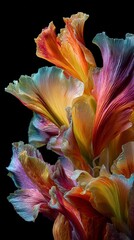 macro photo of flower petals, fresh flowers, realistic botanical photography