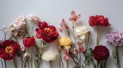 bouquet of flowers on white background 