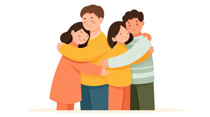 Fototapeta premium Heartwarming family embrace illustrating love and affection