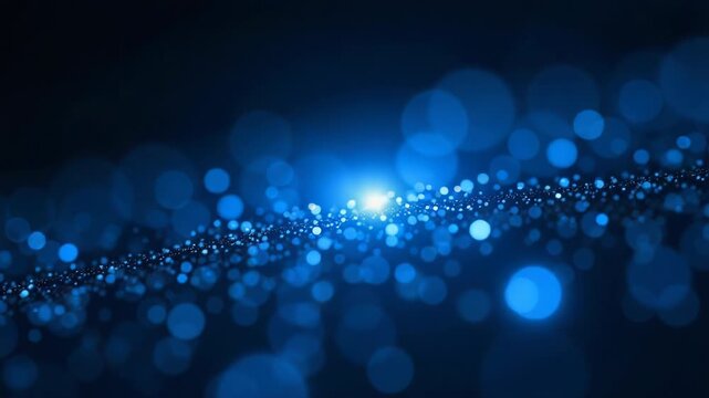 Footage blue abstract background with circles and stars