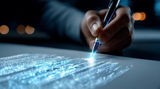 Medium shot capturing technology highlighting anomalies and inconsistencies within contractual agreements through smart legal review tools.