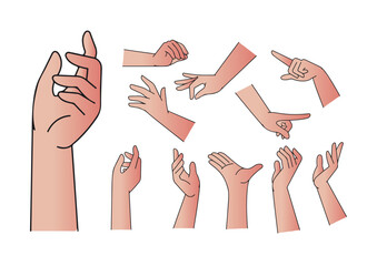 Cartoon hand palm gesture