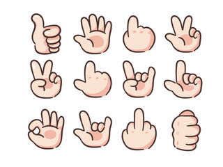 Cartoon hand palm gesture