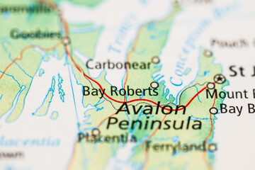 Macro view of Stockton California highlighted on detailed road map.