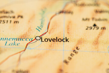 Detailed map view showing Lovelock Nevada regional roads.