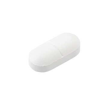 White pills isolated on a transparent backgroun