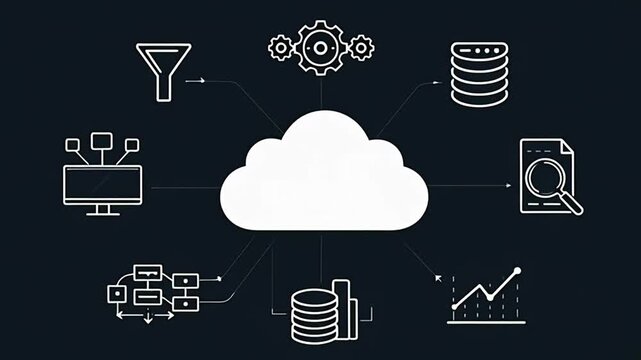 Big Data Analytics Dashboard Interface Vertical Explainer Animation