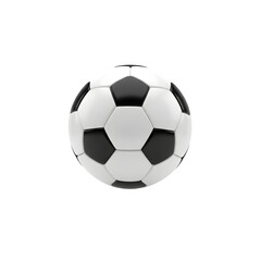 Fototapeta premium White soccer ball with black accents, clean realistic sports object for design, advertising, and digital use, isolated on white or transparent background. PNG format.