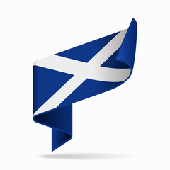 Scottish flag ribbon icon for patriotic, cultural, or national-themed designs. Vector illustration.