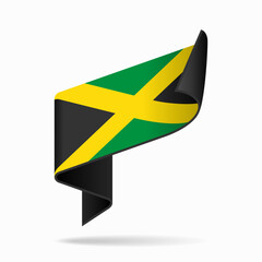 Jamaican flag ribbon icon for patriotic, cultural, or national-themed designs. Vector illustration.