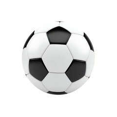 Fototapeta premium White soccer ball with black accents, clean realistic sports object for design, advertising, and digital use, isolated on white or transparent background. PNG format.