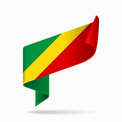 Congolese flag ribbon icon for patriotic, cultural, or national-themed designs. Vector illustration.