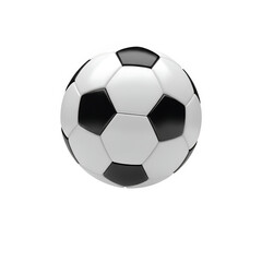 Fototapeta premium White soccer ball with black accents, clean realistic sports object for design, advertising, and digital use, isolated on white or transparent background. PNG format.