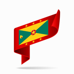 Grenada flag ribbon icon for patriotic, cultural, or national-themed designs. Vector illustration.
