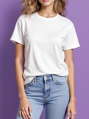 Woman Wearing Whiteshirt And Blue