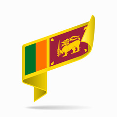 Sri Lanka flag ribbon icon for patriotic, cultural, or national-themed designs. Vector illustration.