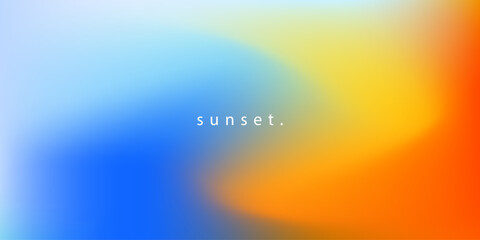 Abstract pastel gradient sunny weather sky colors. Blurred blue and orange gradient colors. Soft pastel rainbow colors. Sunset or sunrise background