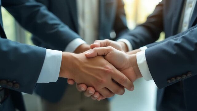 Video Two people shaking hands, symbolizing agreement and partnership