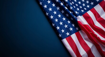 Obraz premium United States Flag Flying Proudly Against a Clear Blue Sky, Symbolizing Freedom and National Pride