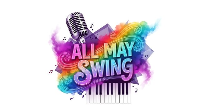 All may swing logo with colorful design