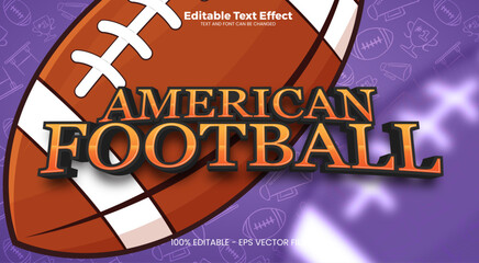 American football Editable text effect in modern trend style