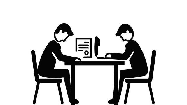Interview Meeting Silhouette Icon