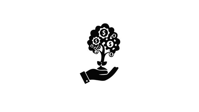 Money Tree Hand Silhouette