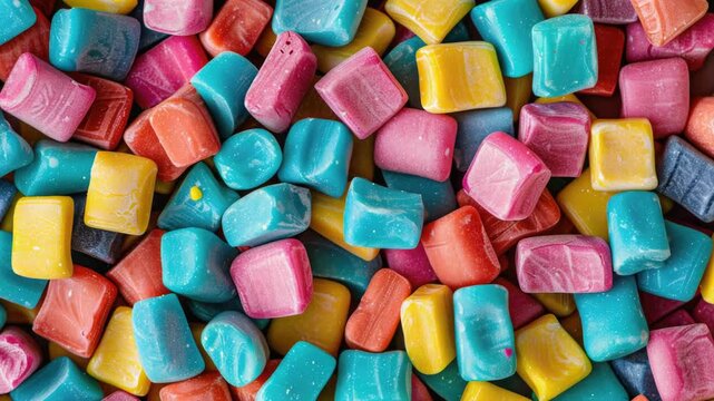 Footage close-up shot of a vibrant candy assortment, perfect for highlighting sweet treats in marketing materials or editorial features