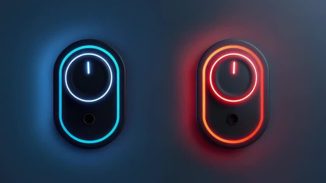 Footage close-up shot of two buttons on a wall