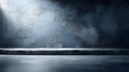 Dark Concrete Background: An abstract portrayal of a textured concrete backdrop, casting long shadows. Ideal for design needs. 