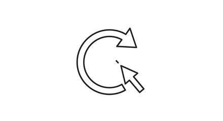 Simple Black Reload Refresh Icon Symbol.