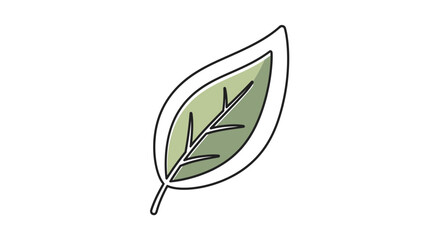 Simple Green Leaf Illustration Design Element.