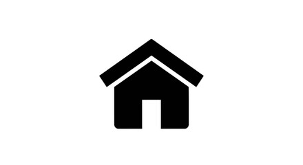 Simple Black House Icon Illustration Design.