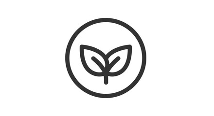 Simple Black Leaf Logo Design Element.