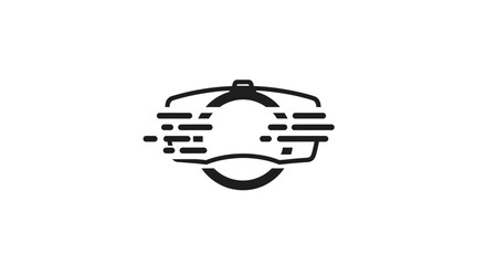 Simple Black Modern Car Steering Wheel Design.