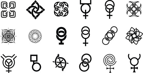 Abstract Geometric Symbols and Icons for Design © Gous