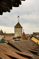 Murten, Stadt, Altstadt, Schloss, Murtensee, Ringmauer, Festung, Stadtmauer, Mont Vully, Rundgang, Sommer, Fribourg, Schweiz © bill_17