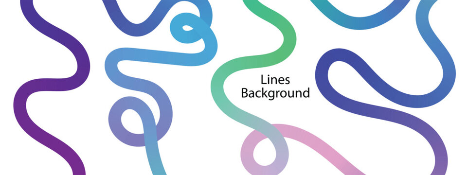 Colorful gradient curved line. wavy line. gradient line on a white background. Abstract rainbow gradient wavy lines pattern. Colorful curve lines.