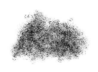 Fototapeta premium Black ink splatter and grunge grain texture isolated on transparent background