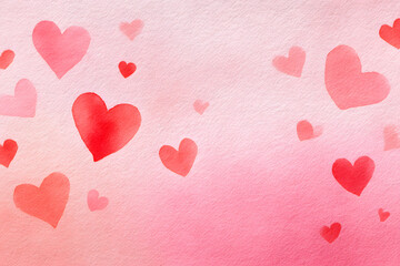 Colorful hearts painted on paper with different shapes and sizes in a light background during an art activity in a studio