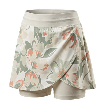 Floral print skort with a layered design and a breathable stretch waistband