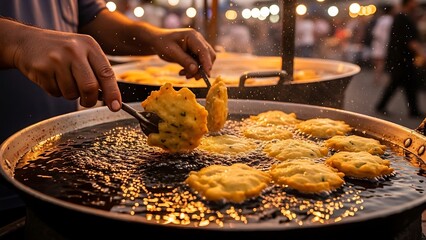 Street Food Being Deep Fried.