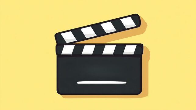 Clapperboard on yellow background for film and video production activities or planning