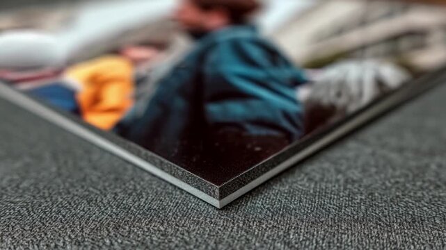 Medium shot of foam board mounting showcasing the crisp edge and secure adhesion of a photo print for enhanced display stability.