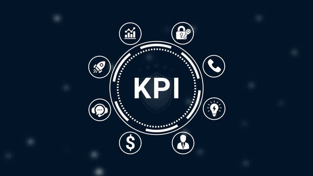Dynamic K P I dashboard with modern security innovation and business growth in futuristic dark theme corporate analytics presentation