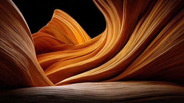 Abstract Sandstone Canyon Layers Sculpted by Natural Forces Displaying Organic Flow and Warm Earthy Tones