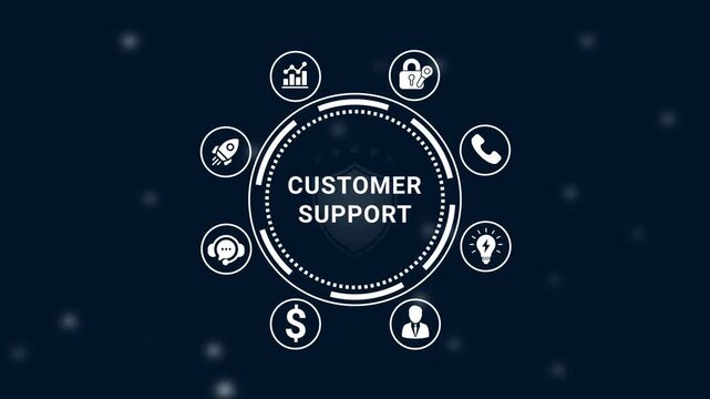 Customer support and service concept with modern flat and shield emblem illustrating help desk assistance security and business solutions
