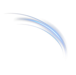 Obraz premium Blue, wave, wind, light, line glowing curved PNG with transparent trail and bright speed effect. PNG Overlay 