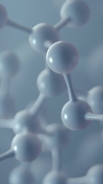 3D macro animation of a camera flying through interconnected molecules